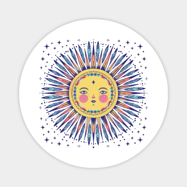 Feathered sun Magnet by Paolavk